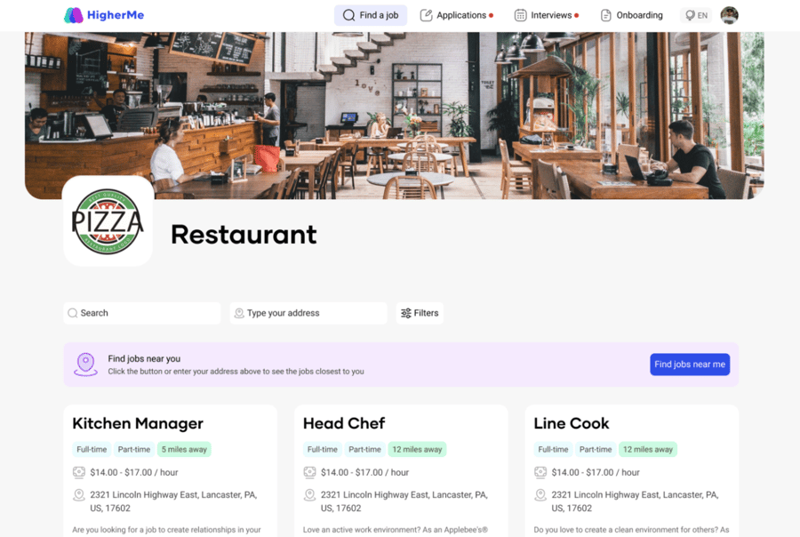 branded careers page, higherme