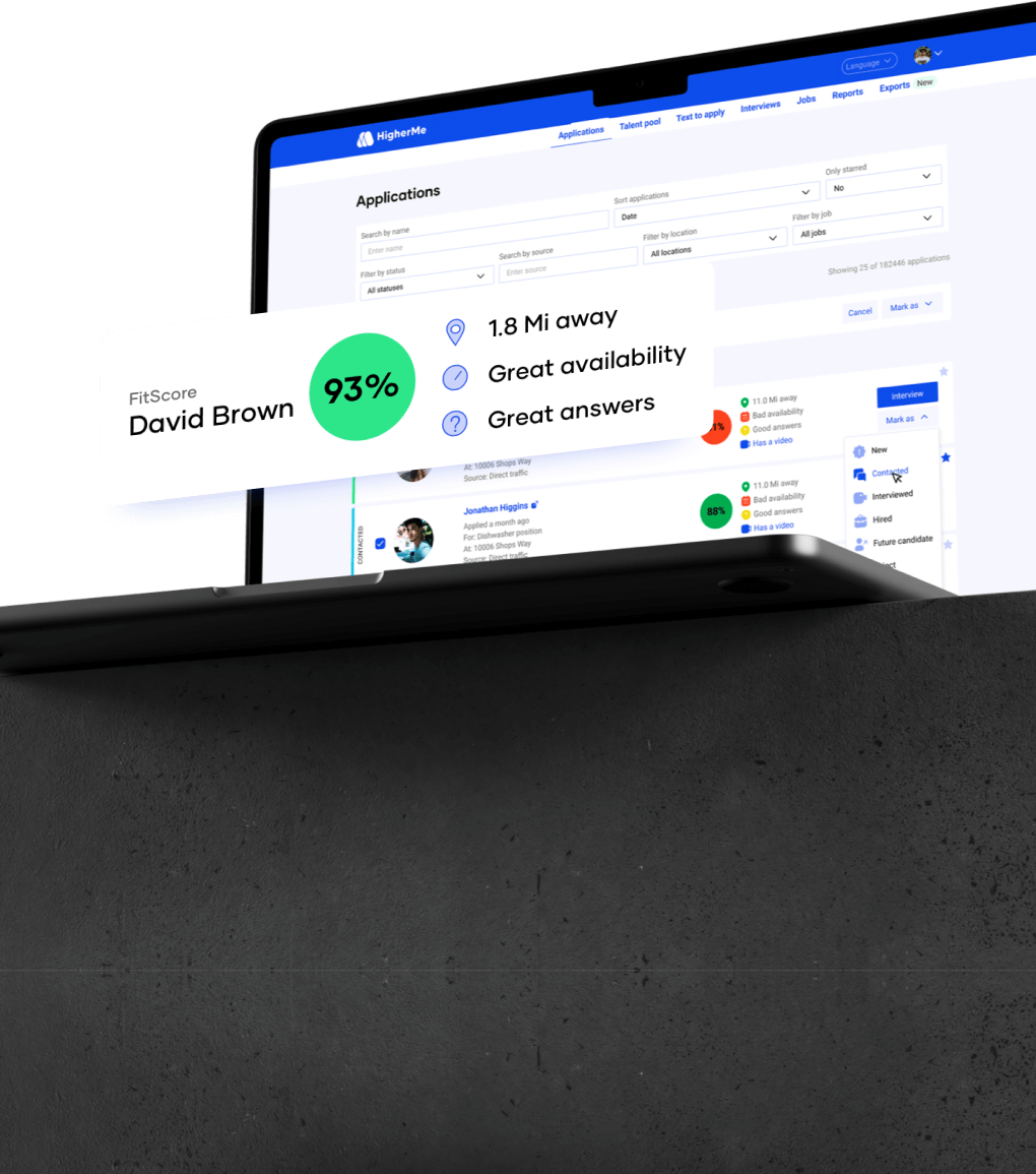 Hiring software for restaurants that is easy to use and picks the best candidate based on availability and distance to the restaurant.